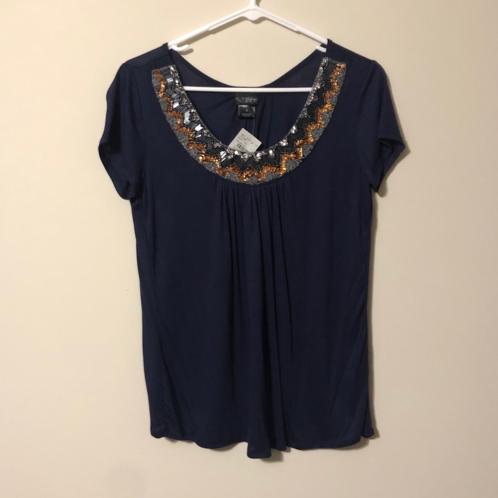 Daytrip Sequin Neck and Open Back Top
